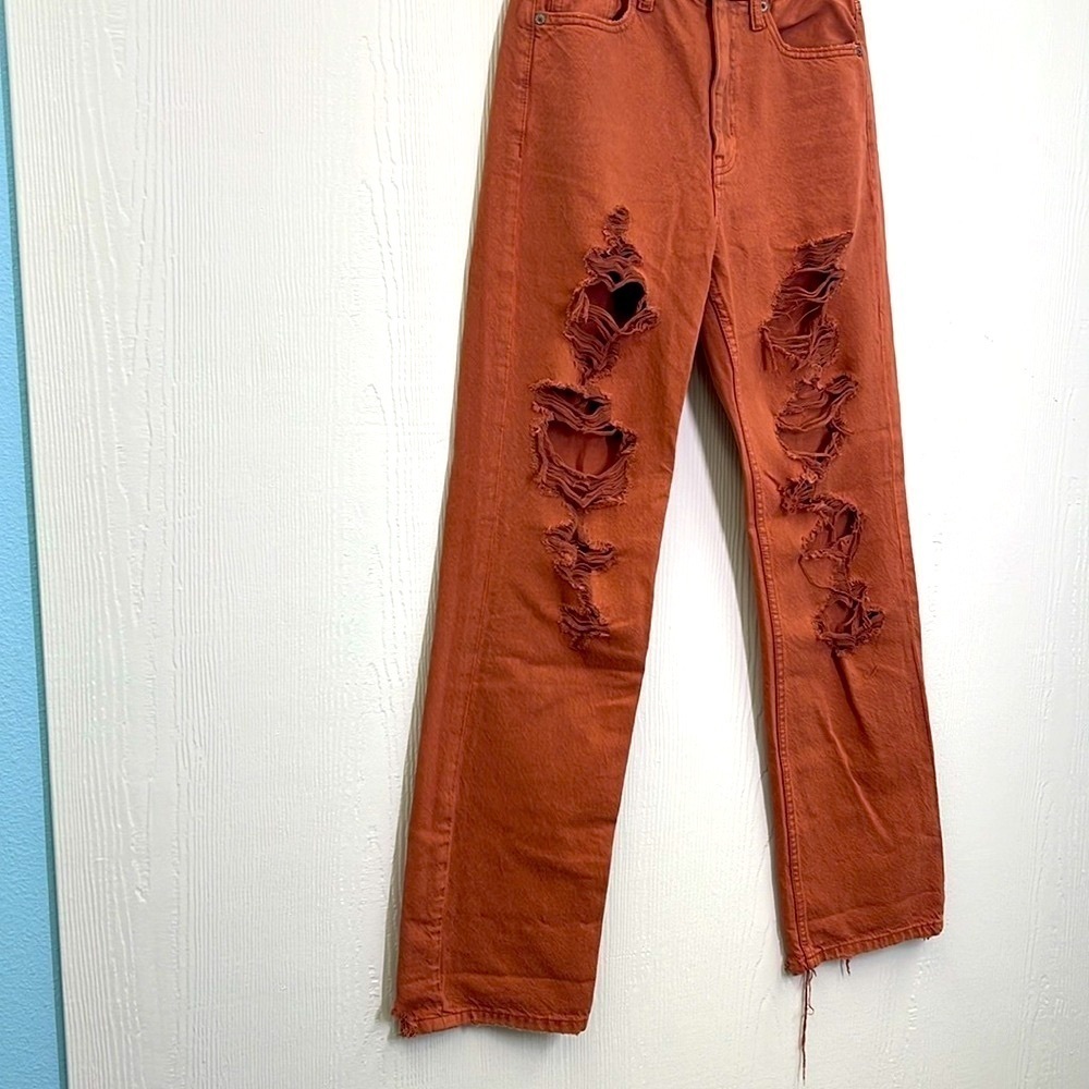 Aeropostale - Distressed Dark Pink 90s Baggy High Waisted Jean Size 2Regular - Picture 4 of 13